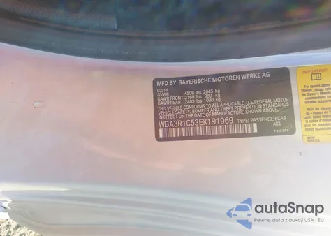 2014 BMW 435I from USA, damaged, VIN WBA3R1C53EK191969